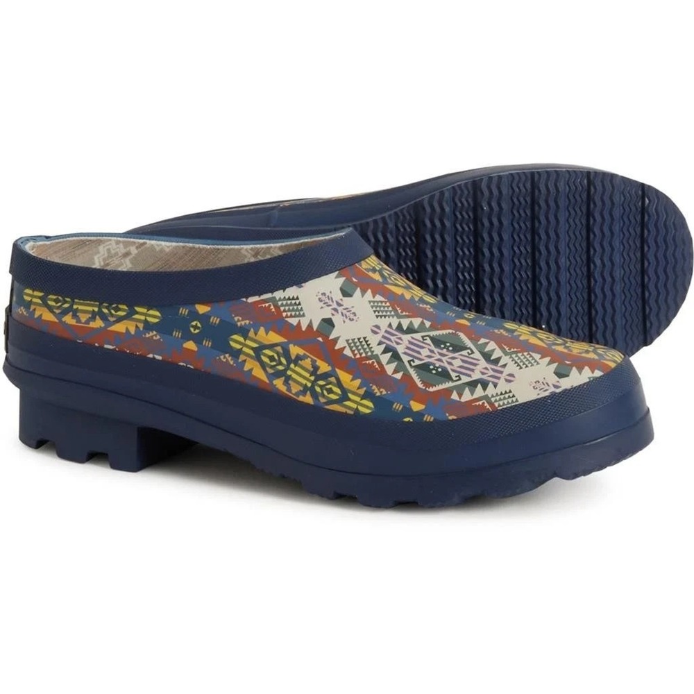 NEW Pendleton Women's Journey West Garden Rain  Clogs Sz 7 M‎ Blue Aztec Low